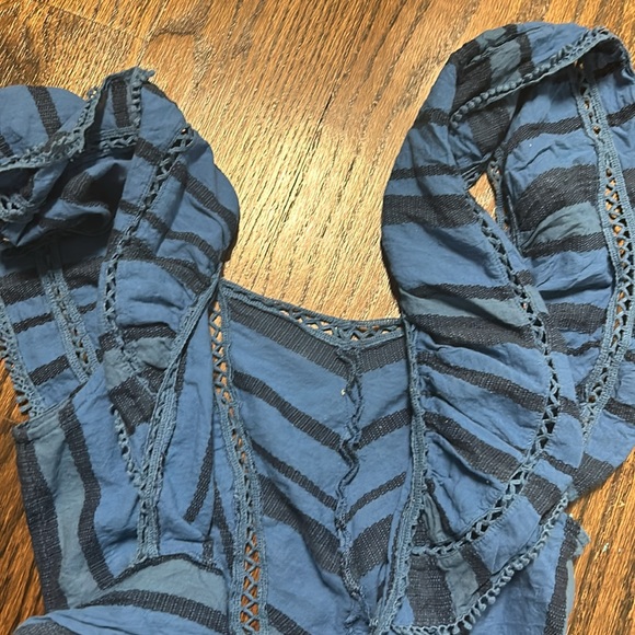 Free people Blue tie back top - Picture 4 of 4